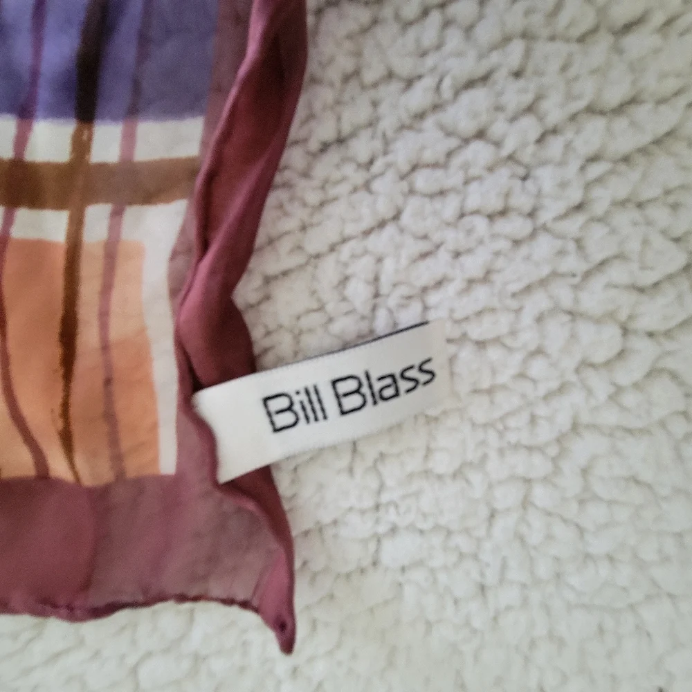 Silk Multicolor Plaid Scarf size 32X32 - Picture 5 of 7